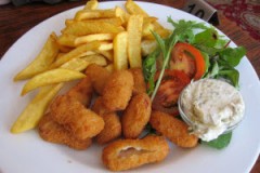 Scampi, Chips & Salad